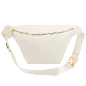 YogoRun Small Fanny Pack Nylon Waist Pack Mini Belt Bag Crossbody bags for Women Beige Waist Bag (Be...