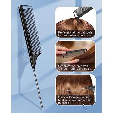 3 Sizes Metal Hair Styling Clips 70PCS, MORGLES No Crease Alligator Clips for Hair Rollers with 2pcs Parting Comb for Braids, Coloring and Styling