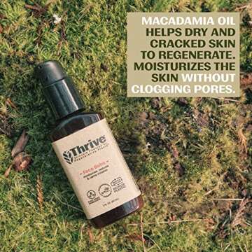 Thrive Natural Care Face Moisturizer - Non-Greasy Soothing Facial Moisturizer Lotion for Men & Women with Natural & Organic Ingredients Keep Skin Hydrated & Help Irritation as After Shave, 2 Oz