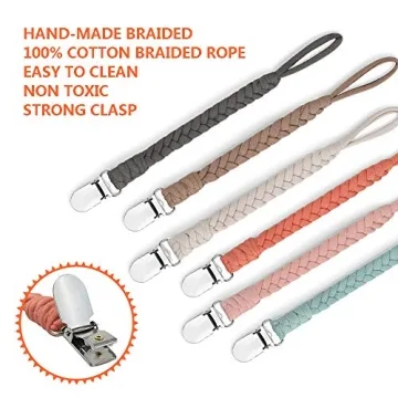 Stylish Pacifier Clip Set for Boys and Girls - 6 Pack