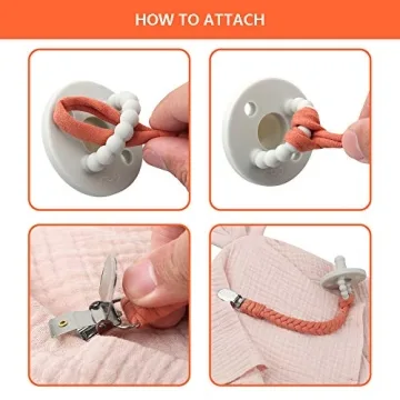 Stylish Pacifier Clip Set for Boys and Girls - 6 Pack