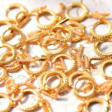 MEVECCO 18K Gold Filled Gold CZ Pave L Initial Drop Huggie Earrings Diamond Cut Cubic Zircon Inlayed Letter Dangle Charm Initial Huggie Hoop Earrings Personalized Dainty Tiny Symbolic Jewelry