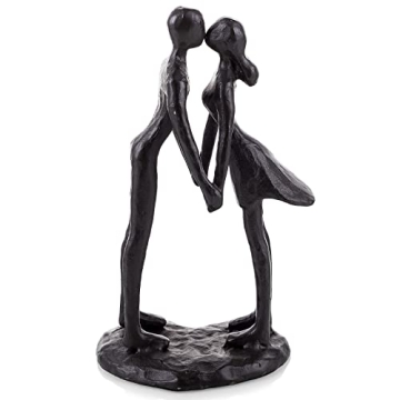 Sziqiqi Couple Sculptures Cast Iron Gift for Anniversaries Wedding Small Modern Abstract Figurine De...