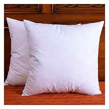 Durafit (2 Pack) 22 x 22 Designer Duck Down Feather Pillows