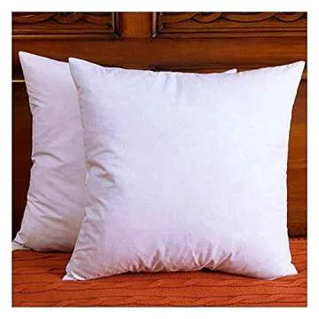 Durafit (2 Pack) 22 x 22 Designer Duck Down Feather Pillows