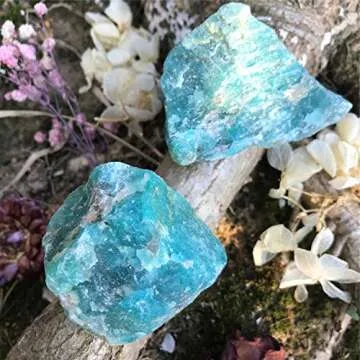 Zenkeeper 1Lb Amazonite Crystal Stone Natural Raw Stones & Fountain Rocks for Tumbling, Cabbing, Polishing, Wire Wrapping, Wicca & Reiki Crystal Healing