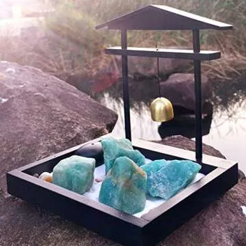 Zenkeeper 1Lb Amazonite Crystal Stone Natural Raw Stones & Fountain Rocks for Tumbling, Cabbing, Polishing, Wire Wrapping, Wicca & Reiki Crystal Healing