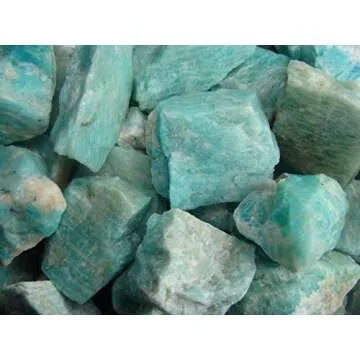 Zenkeeper 1Lb Amazonite Crystal Stone Natural Raw Stones & Fountain Rocks for Tumbling, Cabbing, Polishing, Wire Wrapping, Wicca & Reiki Crystal Healing
