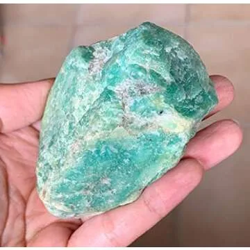 Zenkeeper 1Lb Amazonite Crystal Stone Natural Raw Stones & Fountain Rocks for Tumbling, Cabbing, Polishing, Wire Wrapping, Wicca & Reiki Crystal Healing