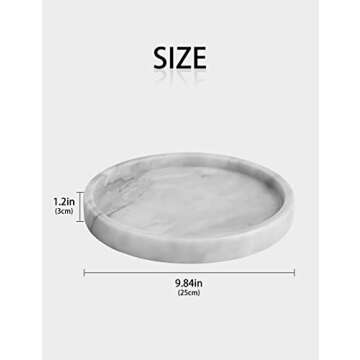 Natural Marble Round Vanity Tray for Home Decor