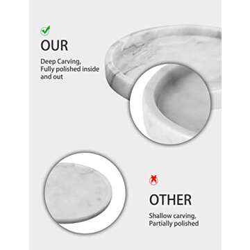 Natural Marble Round Vanity Tray for Home Decor