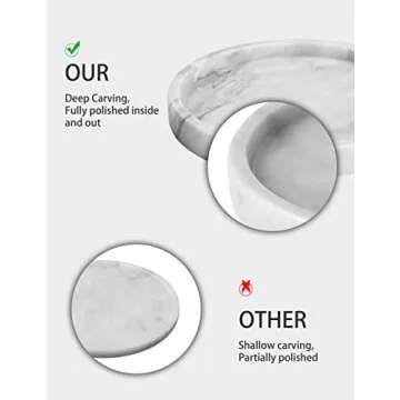 Natural Marble Round Vanity Tray for Home Decor