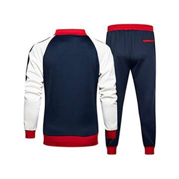 FTCayanz Men's Athletic Tracksuits Activewear Full-Zip Sport Set Casual Jogging Sweat Suit Black XL