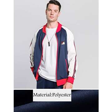 FTCayanz Men's Athletic Tracksuits Activewear Full-Zip Sport Set Casual Jogging Sweat Suit Black XL