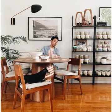 Theo 5-Shelf Black Bookcase Industrial Metal Frame