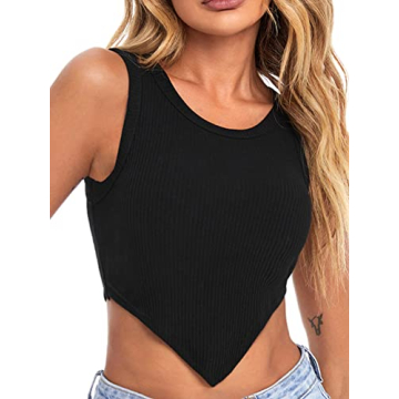 Stylish Verdusa Asymmetrical Hem Crop Tank Top for Summer