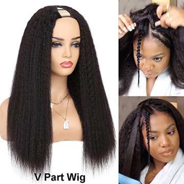 OLFORY V Part Wig Human Hair for Black Women - Kinky Straight Style