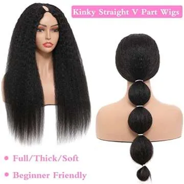 OLFORY Kinky Straight V Part Wig for Natural Style