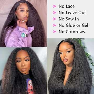 OLFORY Kinky Straight V Part Wig for Natural Style