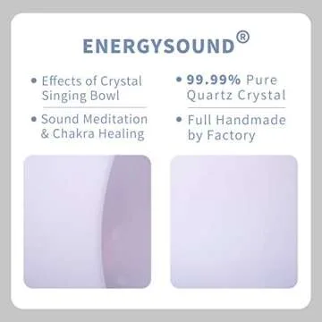 ENERGYSOUND Frosted G Note Chakra Crystal Singing Bowl