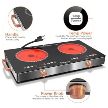 Nefaracy 24" Portable Electric Cooktop with Timer