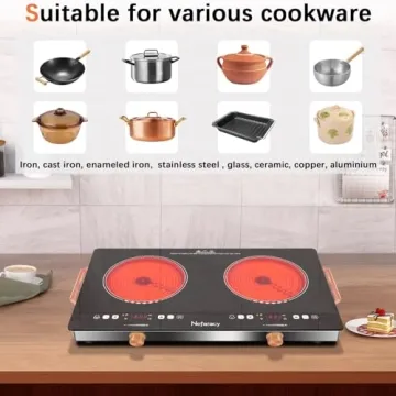 Nefaracy 24" Portable Electric Cooktop with Timer