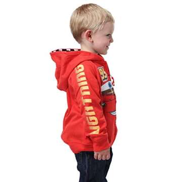 Disney Little Boys' Toddler Cars '95 Hoodie, Red, 4T