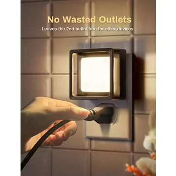 DORESshop Night Light, LED Night Lights Plug Into Wall [2 Pack] with Dusk-to-Dawn Sensor, Dimmable Nightlights, Adjustable Brightness for Bathroom, Hallway, Bedroom,Kids Room,Stairway