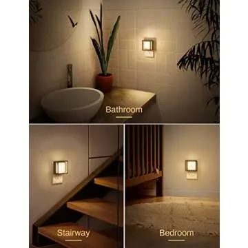 DORESshop Night Light, LED Night Lights Plug Into Wall [2 Pack] with Dusk-to-Dawn Sensor, Dimmable Nightlights, Adjustable Brightness for Bathroom, Hallway, Bedroom,Kids Room,Stairway