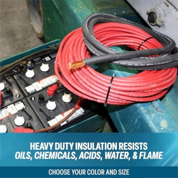 TEMCo 6 Gauge Heavy Duty Welding Cable 50 Ft Red Black Made in USA