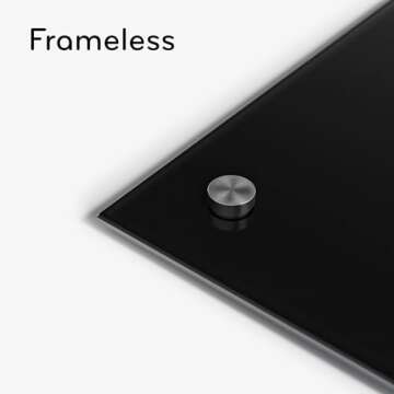 U Brands Glass Dry Erase Board, 35"x23", Black Surface with Silver Grommets, Frameless, Includes Marker with Built-in Eraser