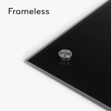 U Brands Glass Dry Erase Board, 35"x23", Black Surface with Silver Grommets, Frameless, Includes Marker with Built-in Eraser