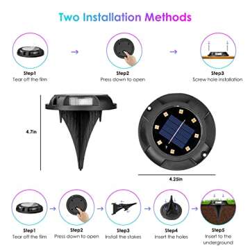 Fohil 12 Pack Solar Ground Lights Outdoor,12 LEDs Solar Disk Lights Waterproof In-ground Lights for Pathway Lawn Yard Patio Walkway Driveway Deck Garden Decor Warm White