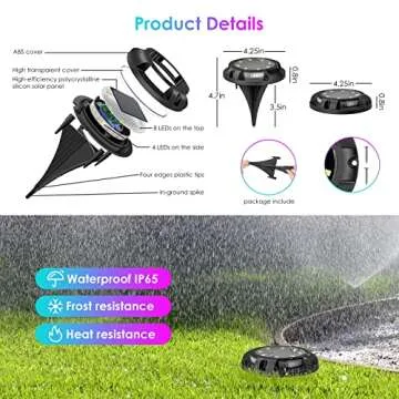 Fohil 12 Pack Solar Ground Lights Outdoor,12 LEDs Solar Disk Lights Waterproof In-ground Lights for Pathway Lawn Yard Patio Walkway Driveway Deck Garden Decor Warm White