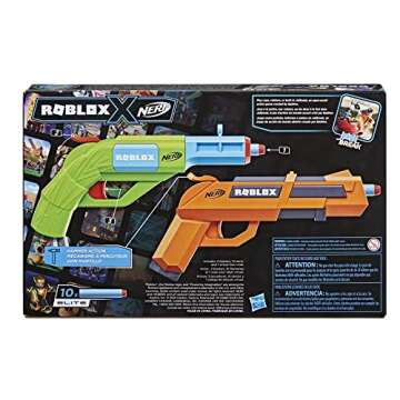 Nerf Roblox Jailbreak: Armory, Includes 2 Hammer-Action Blasters, 10 Elite Darts, Code to Unlock in-Game Virtual Item