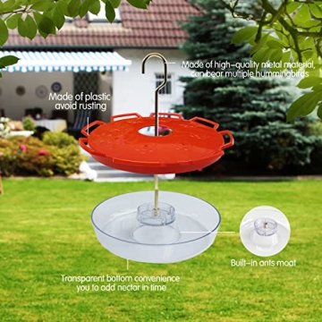 BIRD WISH Hummingbird Feeder with 8 Ports for Outdoors