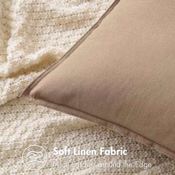 MIULEE Pack of 2 Coco Brown Pillow Covers 24x24 Inch Decorative Couch Throw Pillow Covers Linen Cush...