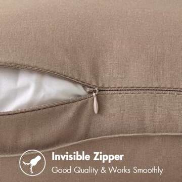 MIULEE Pack of 2 Coco Brown Pillow Covers 24x24 Inch Decorative Couch Throw Pillow Covers Linen Cushion Covers Set Modern Farmhouse Home Decor for Sofa Living Room Bed