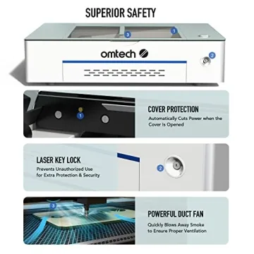 OMTech Polar 50W Desktop Laser Engraver with 12x20 Work Area