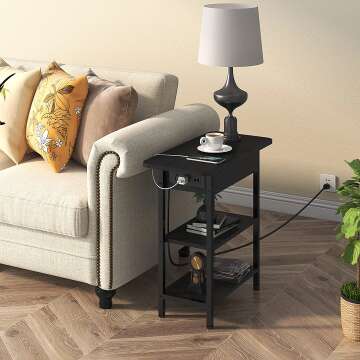 LIDYUK Charging End Table with USB Ports for Small Spaces