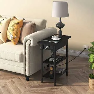 LIDYUK Charging End Table with USB Ports for Small Spaces