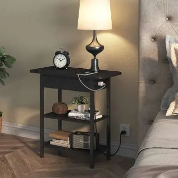 LIDYUK Charging End Table with USB Ports for Small Spaces