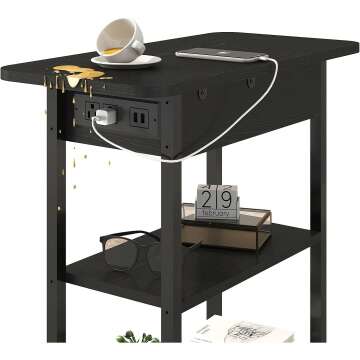 LIDYUK Charging End Table with USB Ports for Small Spaces