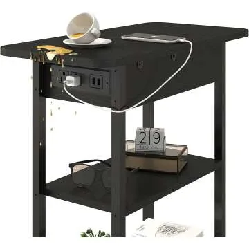 LIDYUK Charging End Table with USB Ports for Small Spaces