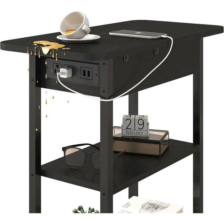 LIDYUK Charging End Table with USB Ports for Small Spaces