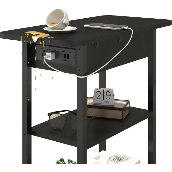 LIDYUK Charging End Table with USB Ports for Small Spaces