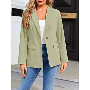 Cnkwei Women's Blazer for Work Casual Stylish Green