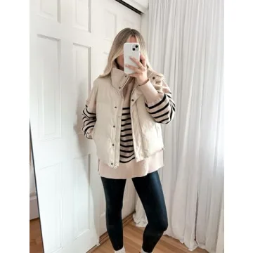 UANEO Womens Cropped Puffer Vest Stylish Faux Leather