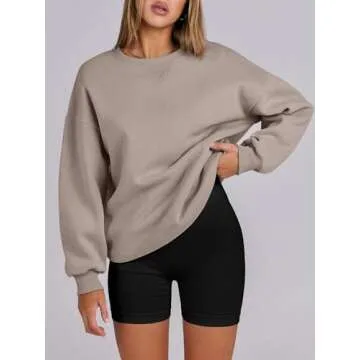 ANRABESS Women's Oversized Fleece Sweatshirt for Fall 2025