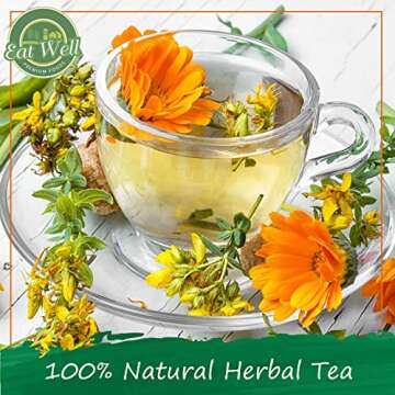 Eat Well Premium Foods | Calendula Tea | 4oz - 113 g | Whole Dried Calendula Flowers | Herbal Tea Ma...